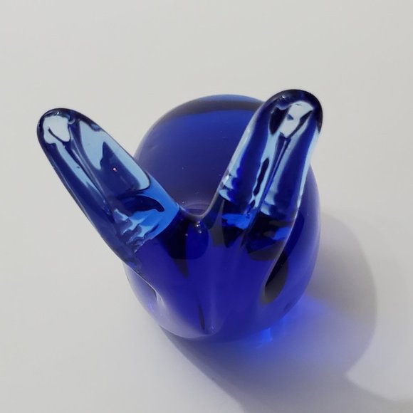 Cobalt Blue Glass Whale Paperweight Blue Art Glass Whale Figure Figurine Decor - Picture 5 of 6